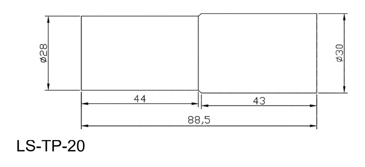 LS-TP-20 dimensions (mm)