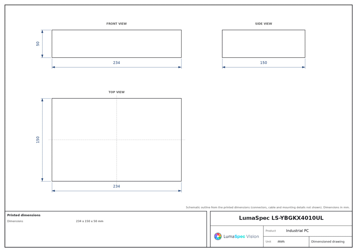 LS-YBGKX4010UL dimensions (mm)